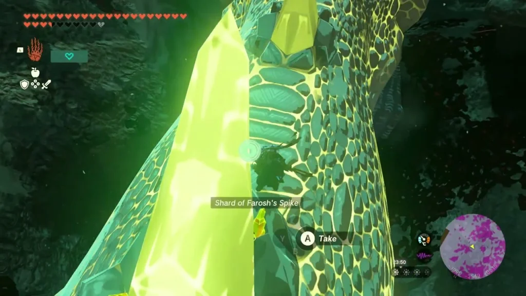 Shard of Farosh's Spike item on the glowing scales of the dragon Shard of Farosh's Spike item on the glowing scales of the dragon