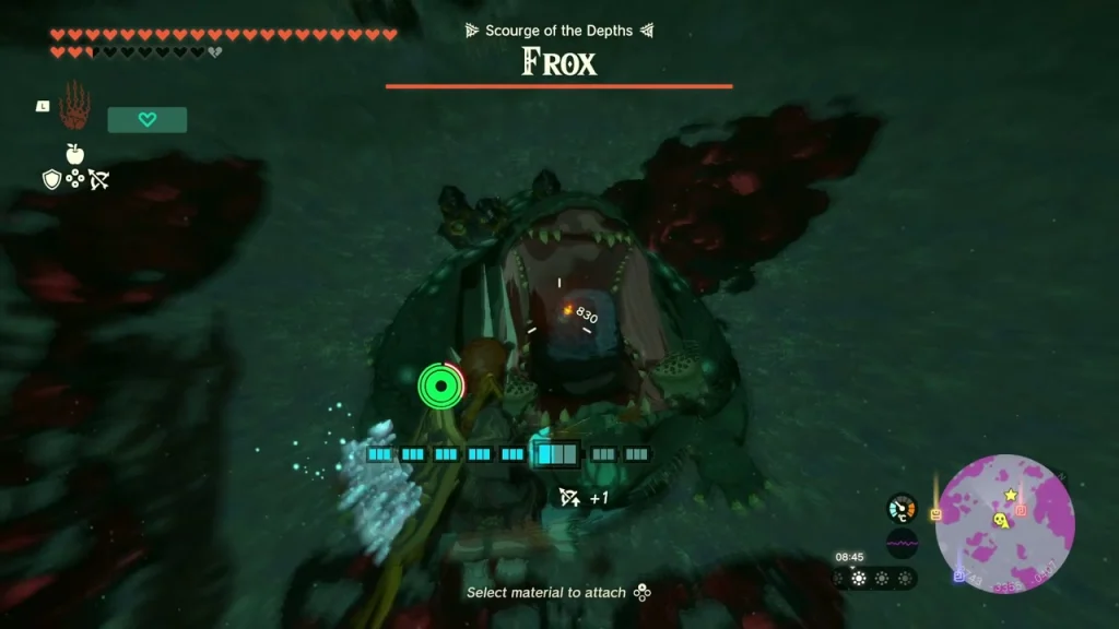 Frox with its Scourge of the Depths health bar in the dark Frox with its Scourge of the Depths health bar in the dark