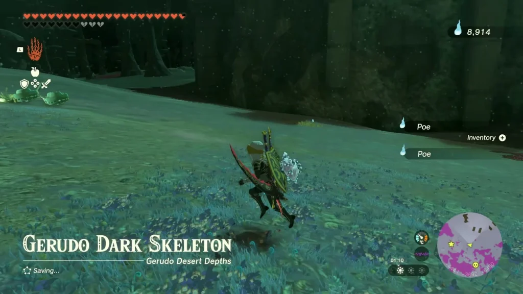 Gerudo Dark Skeleton location name shown in the Gerudo Desert Depths Gerudo Dark Skeleton location name shown in the Gerudo Desert Depths