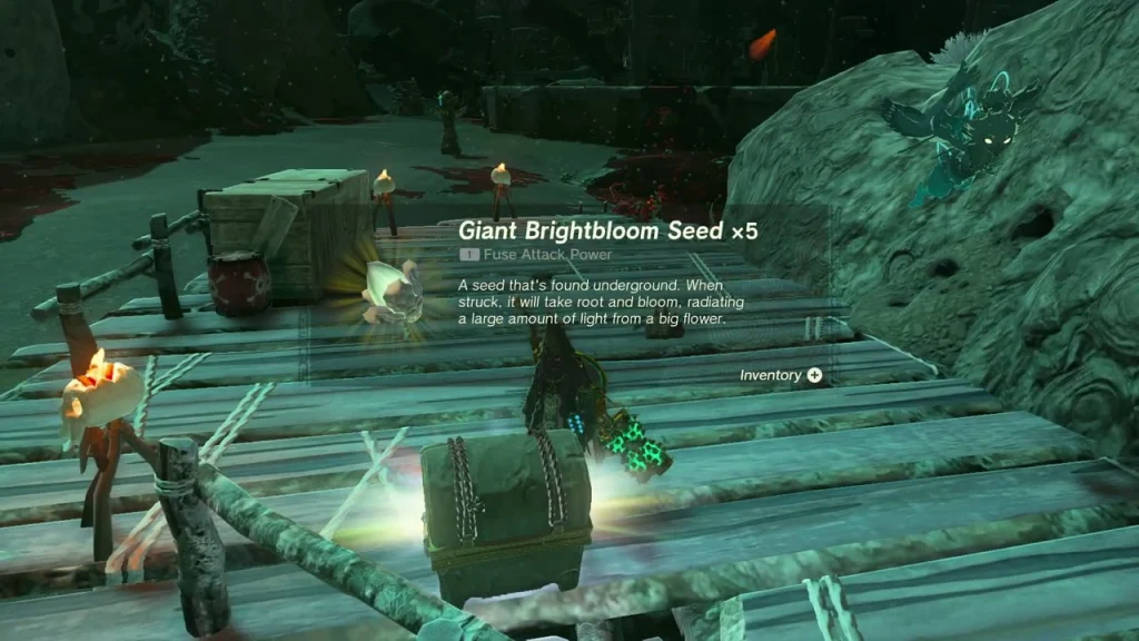 Giant Brightbloom Seed x5 item box above the raft chest Giant Brightbloom Seed x5 item box above the raft chest