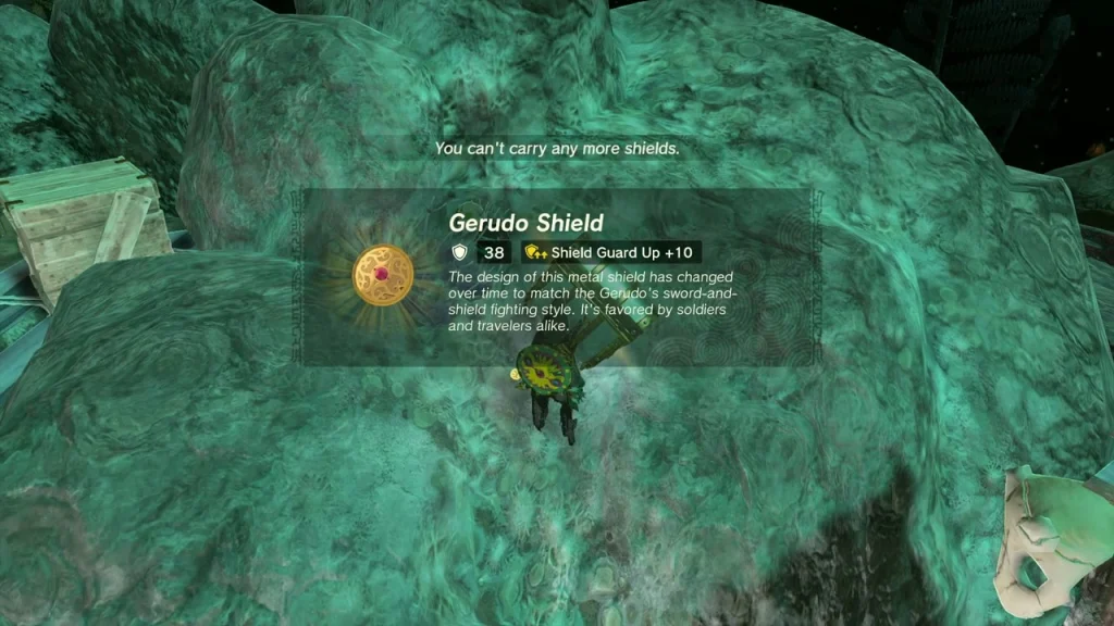 Gerudo Shield item box from the raft chest Gerudo Shield item box from the raft chest