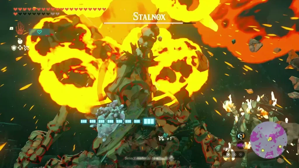 Stalnox engulfed in a bomb blast with its health bar visible Stalnox engulfed in a bomb blast with its health bar visible