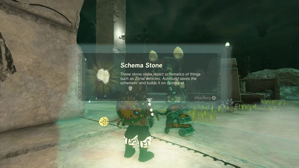Schema Stone item box at the Abandoned Kara Kara Mine Steward Construct Schema Stone item box at the Abandoned Kara Kara Mine Steward Construct