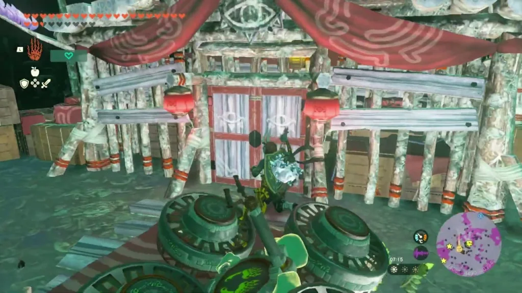 Entrance gate of the first Yiga camp with red lanterns Entrance gate of the first Yiga camp with red lanterns