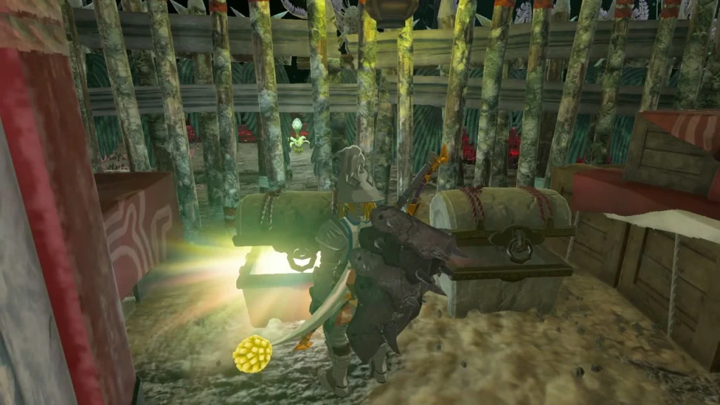 Yiga camp chest opening on glowing light Yiga camp chest opening on glowing light