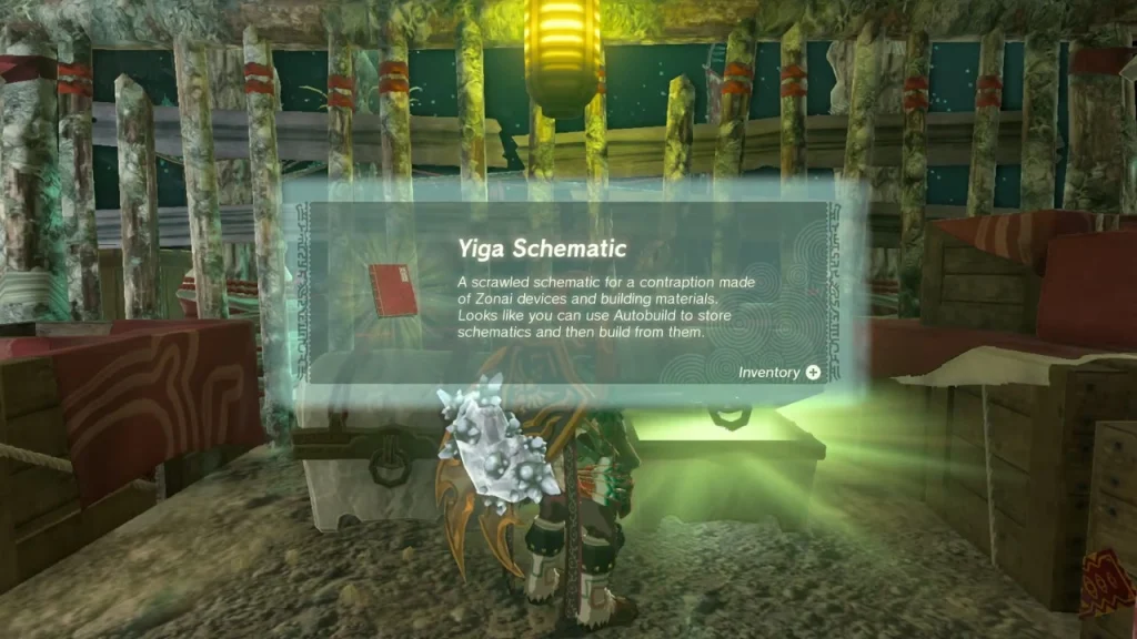Yiga Schematic item box over the opened chest Yiga Schematic item box over the opened chest