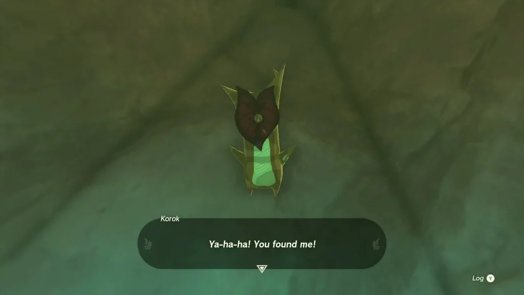 Hiding Korok found under the rock in Gerudo Great Skeleton cave Hiding Korok found under the rock in Gerudo Great Skeleton cave