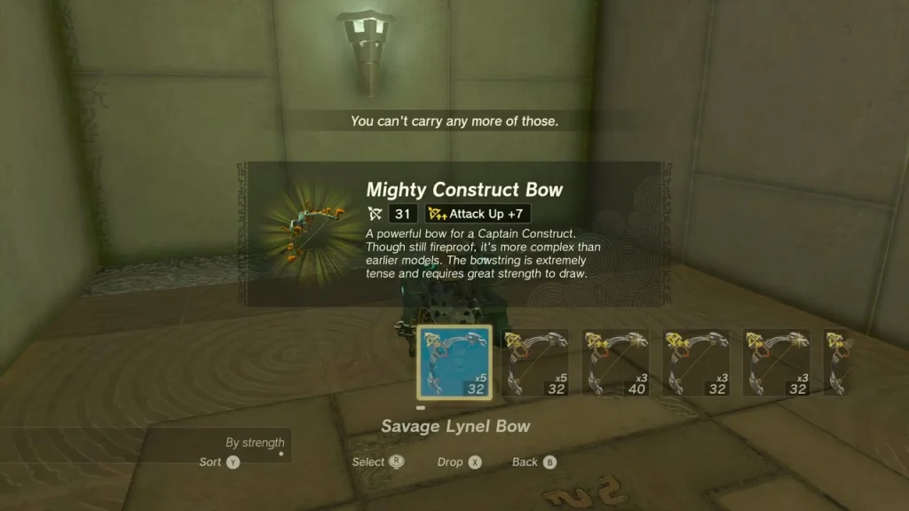 Mighty Construct Bow item box above a Karahatag Shrine chest Mighty Construct Bow item box above a Karahatag Shrine chest