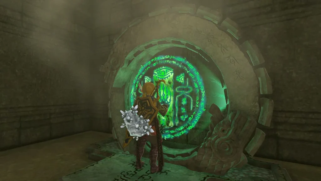 Dragon ring terminal glowing green at the deepest point of the surface labyrinth Dragon ring terminal glowing green at the deepest point of the surface labyrinth