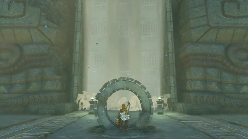 Stone ring doorway at the entrance of the sky labyrinth Stone ring doorway at the entrance of the sky labyrinth