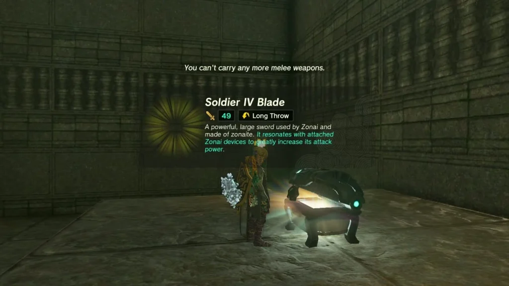 Soldier IV Blade item box above a chest in the depths labyrinth Soldier IV Blade item box above a chest in the depths labyrinth