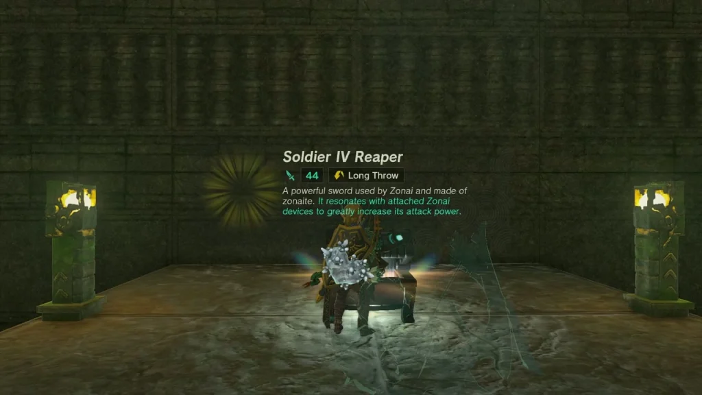 Soldier IV Reaper item box above a chest between two torch pillars Soldier IV Reaper item box above a chest between two torch pillars