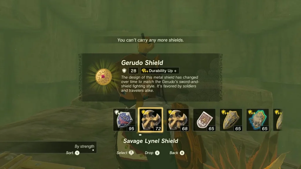 Gerudo Shield item box from a chest in Gerudo Canyon Mine Gerudo Shield item box from a chest in Gerudo Canyon Mine