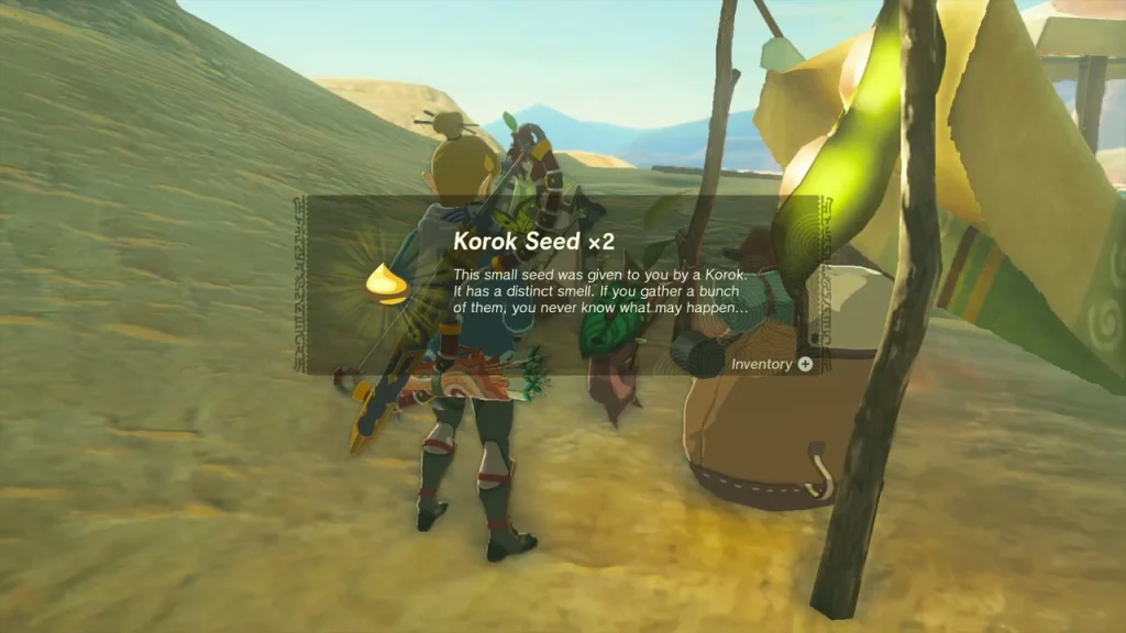 Korok Seed x2 item box after delivering the tired Korok Korok Seed x2 item box after delivering the tired Korok