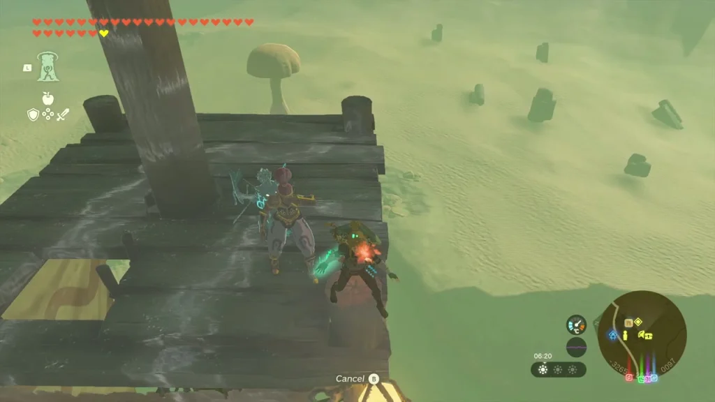 Wooden scaffold tower beside the clay silo with the Korok spot Wooden scaffold tower beside the clay silo with the Korok spot