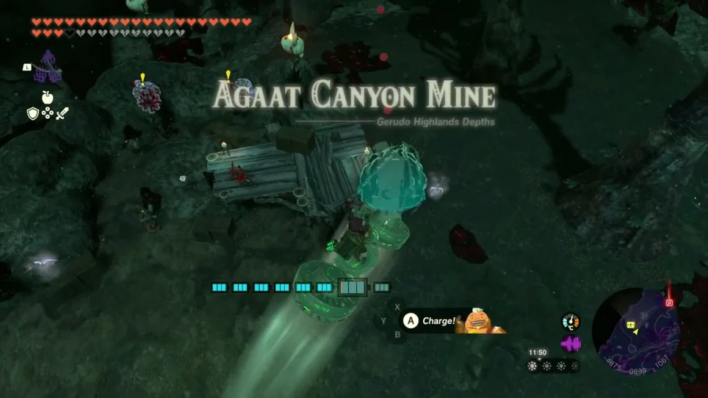 Agaat Canyon Mine title above a charge pad Agaat Canyon Mine title above a charge pad