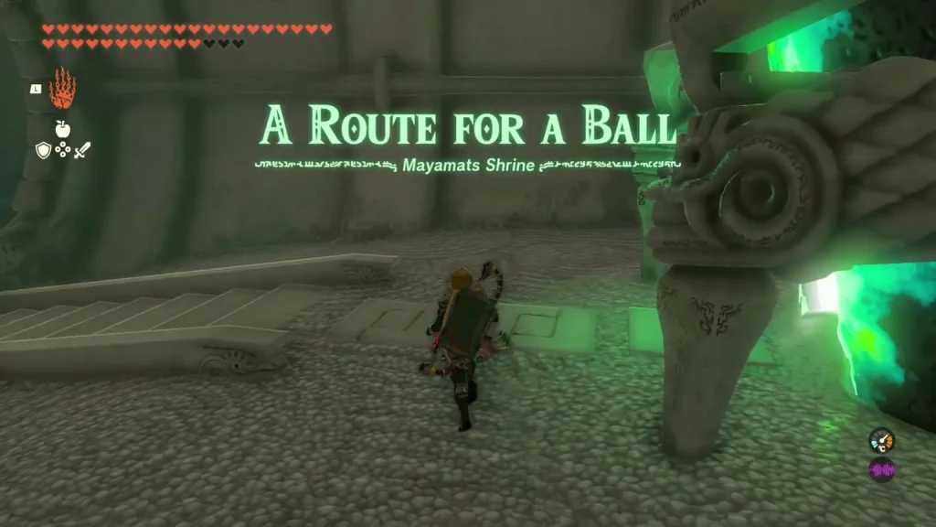 A Route for a Ball title above the Mayamats Shrine entrance corridor A Route for a Ball title above the Mayamats Shrine entrance corridor