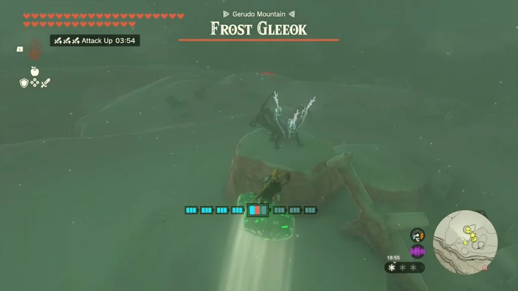 Frost Gleeok health bar over a frozen cliff Frost Gleeok health bar over a frozen cliff