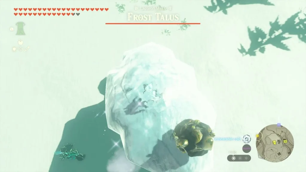 Frost Talus health bar over its ice-covered back Frost Talus health bar over its ice-covered back