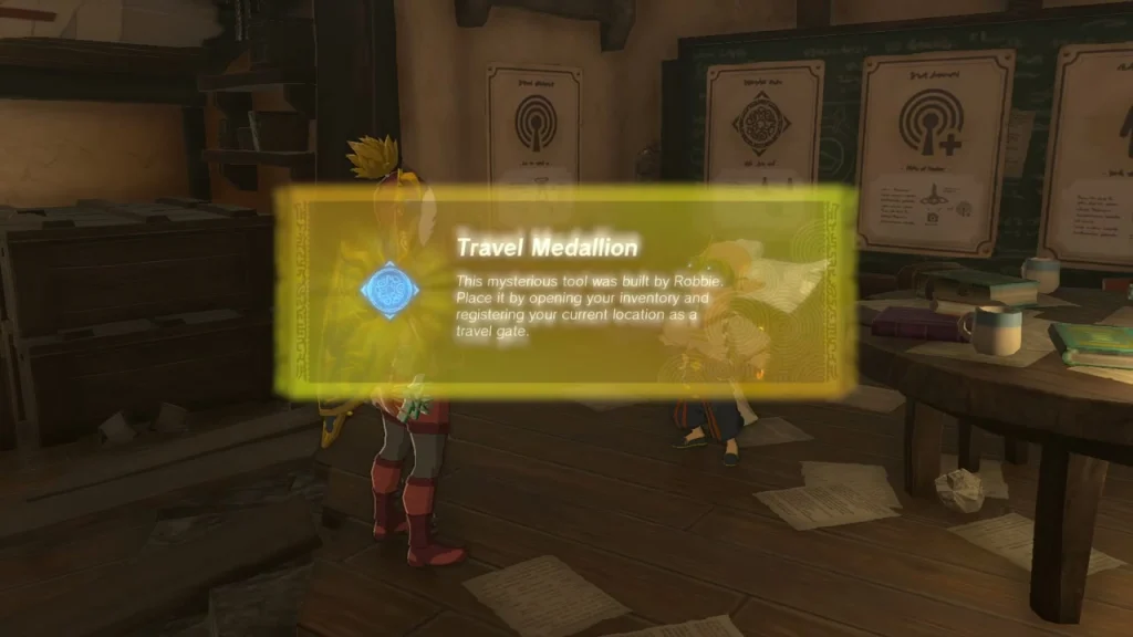 Travel Medallion item box in Robbie's tech lab Travel Medallion item box in Robbie's tech lab