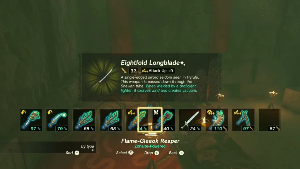 Eightfold Longblade item box held above the chest Eightfold Longblade item box held above the chest
