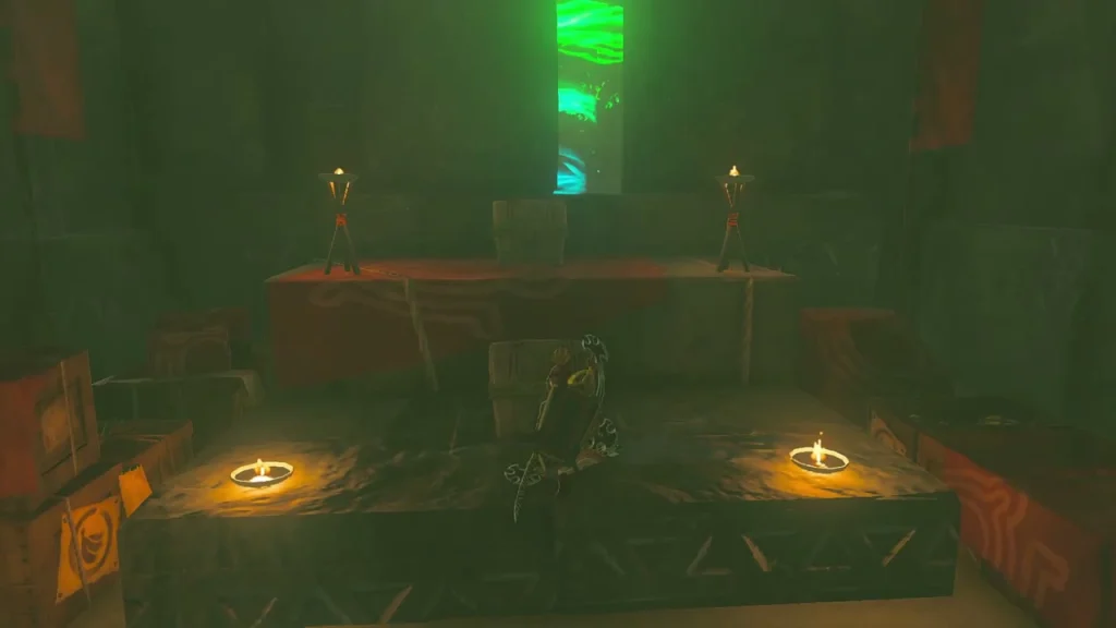 Ruby item box over a chest in the Yiga Blademaster Station Ruby item box over a chest in the Yiga Blademaster Station
