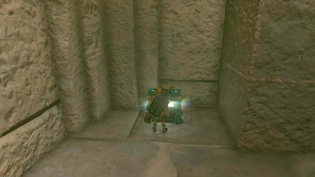 Chest opening in a sandstone alcove of the Lightning Temple