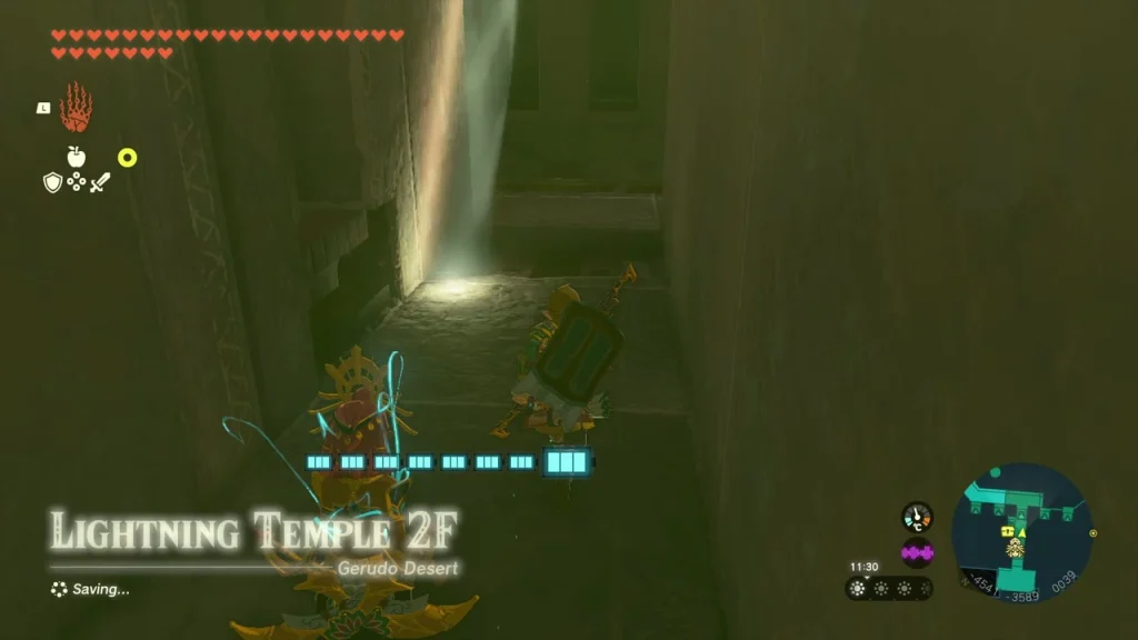 Light beam falling into a corridor on the second floor
