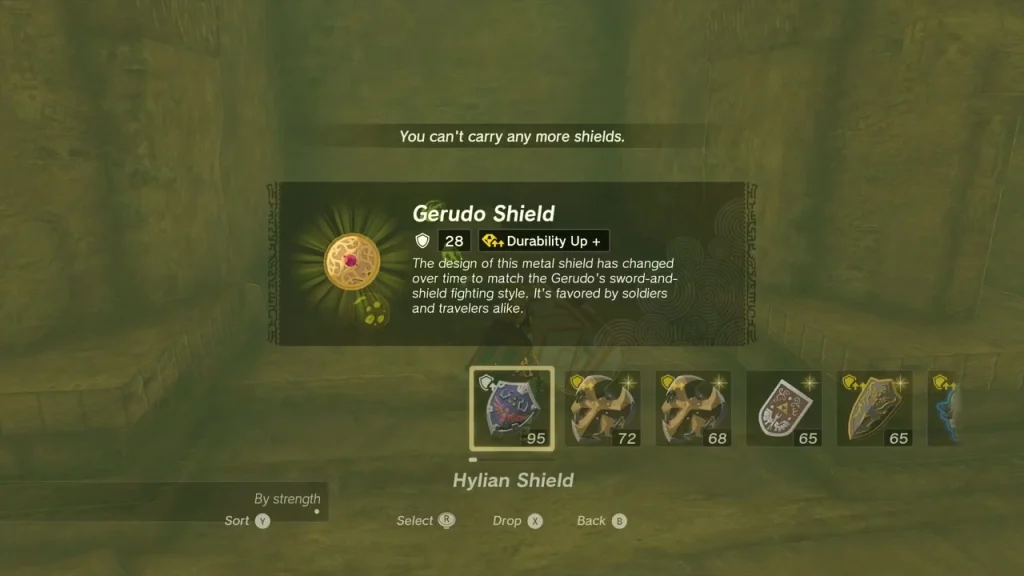 Gerudo Shield item card from a valley chest