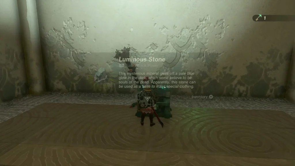 Luminous Stone item box in a spiked Kikakin Shrine corridor