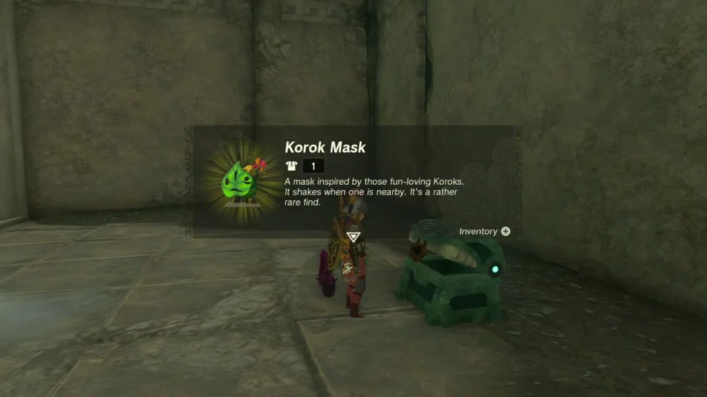 Korok Mask item box from the Forest Coliseum chest