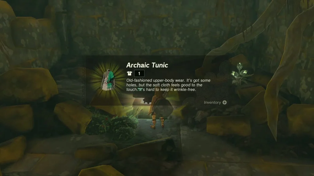 Archaic Tunic item box in Pondside Cave Archaic Tunic item box in Pondside Cave