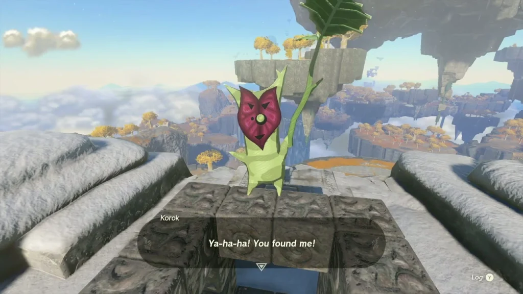 Korok standing on the snowy terrace after the frame is completed Korok standing on the snowy terrace after the frame is completed