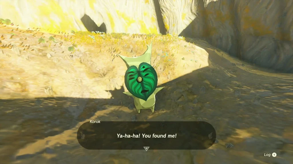 Korok standing in the burned-out hollow Korok standing in the burned-out hollow