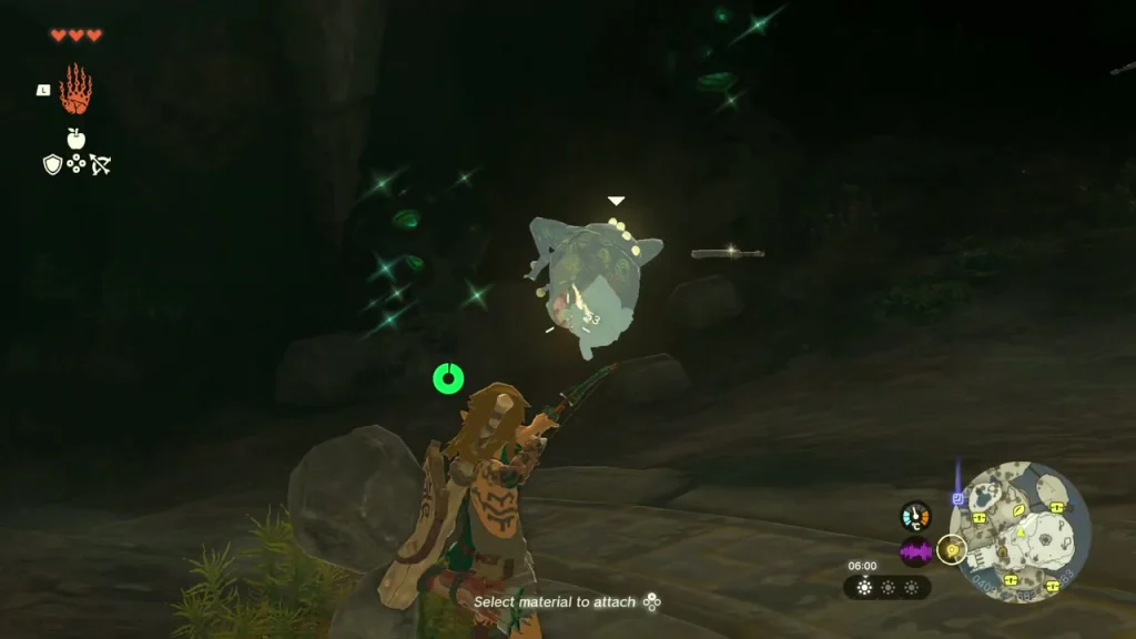 Bubbulfrog on the ceiling of the dark Mining Cave being targeted Bubbulfrog on the ceiling of the dark Mining Cave being targeted