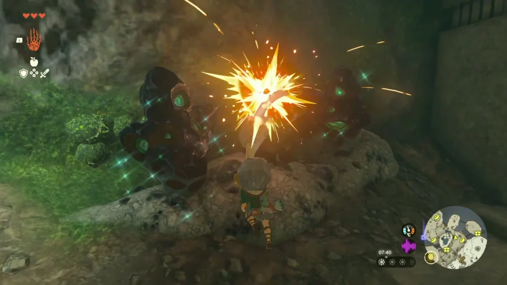 Zonaite ore deposit smashed in a burst of sparks Zonaite ore deposit smashed in a burst of sparks