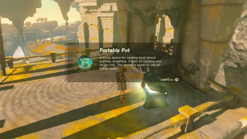 Portable Pot item box on the ruins balcony Portable Pot item box on the ruins balcony