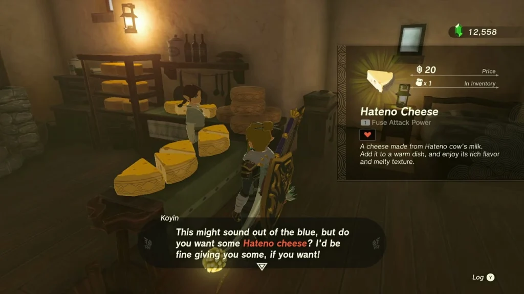 Hateno Cheese item box in Koyin's cellar Hateno Cheese item box in Koyin's cellar