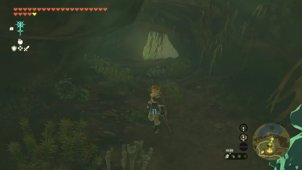 Dark Retsam Forest Cave passage with a pale rock ahead Dark Retsam Forest Cave passage with a pale rock ahead