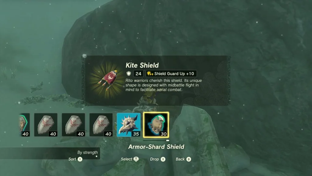 Kite Shield item box on snowy rubble Kite Shield item box on snowy rubble