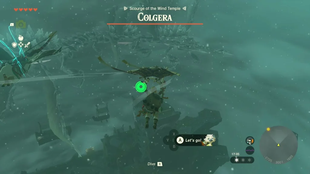 Gliding beside Tulin's gust while aiming at Colgera Gliding beside Tulin's gust while aiming at Colgera