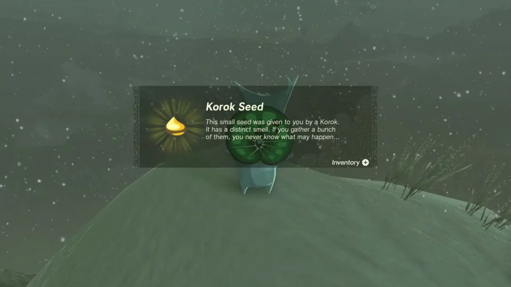 Korok Seed item box on the snowy knoll above Rospro Pass Korok Seed item box on the snowy knoll above Rospro Pass