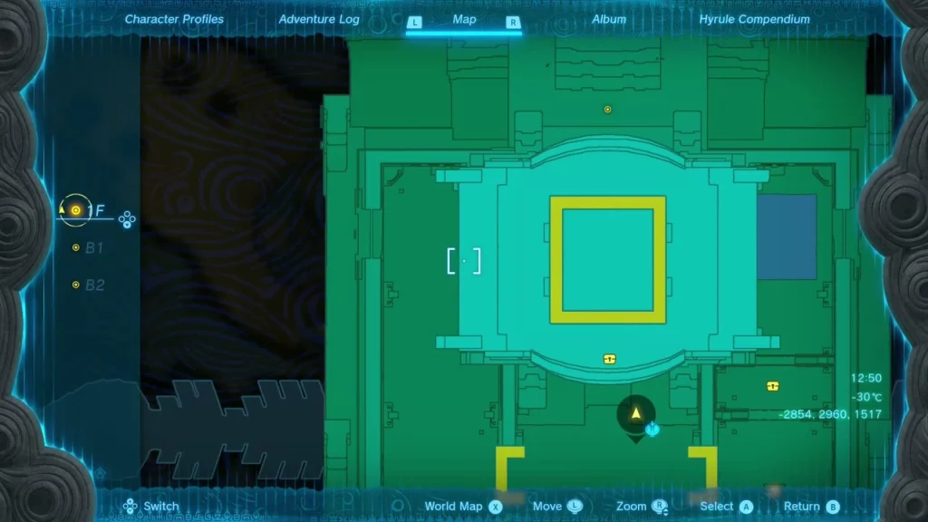 Wind Temple deck map with the first-floor layout Wind Temple deck map with the first-floor layout