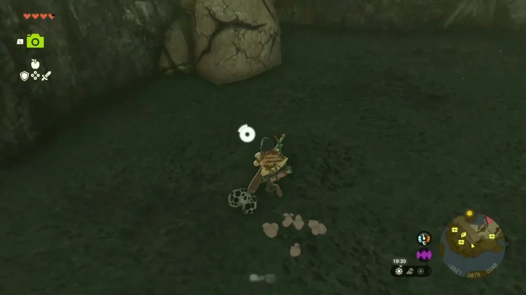 Rocky hollow beside the wall where the chest sits behind a boulder Rocky hollow beside the wall where the chest sits behind a boulder