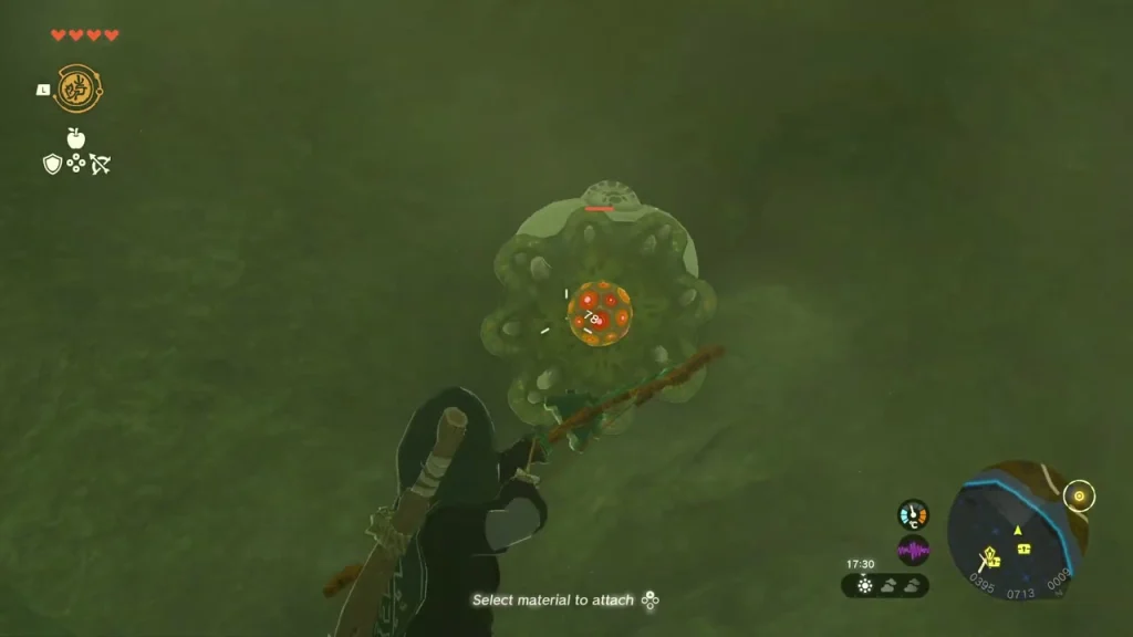 Bomb-fused arrow aimed at the Like Like's glowing core Bomb-fused arrow aimed at the Like Like's glowing core