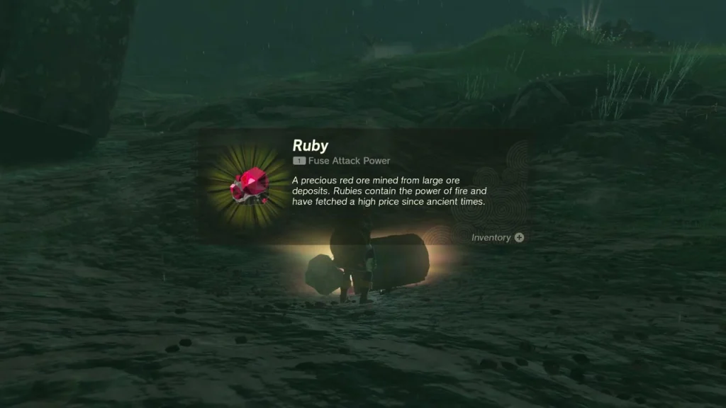 Ruby item box from the chest pulled out of the rocky ground Ruby item box from the chest pulled out of the rocky ground