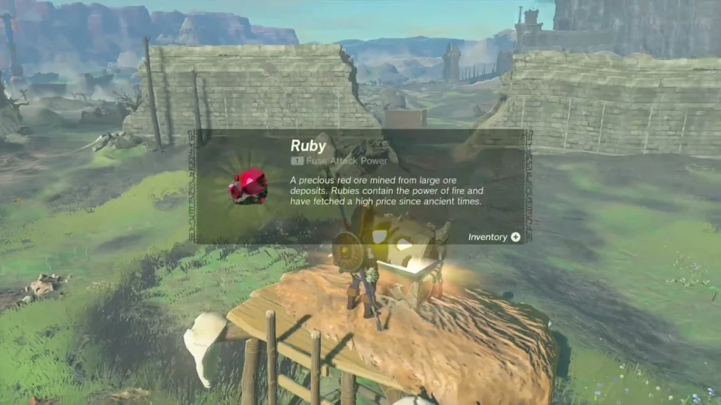 Ruby item box from the chest on top of the Bokoblin lookout tower Ruby item box from the chest on top of the Bokoblin lookout tower