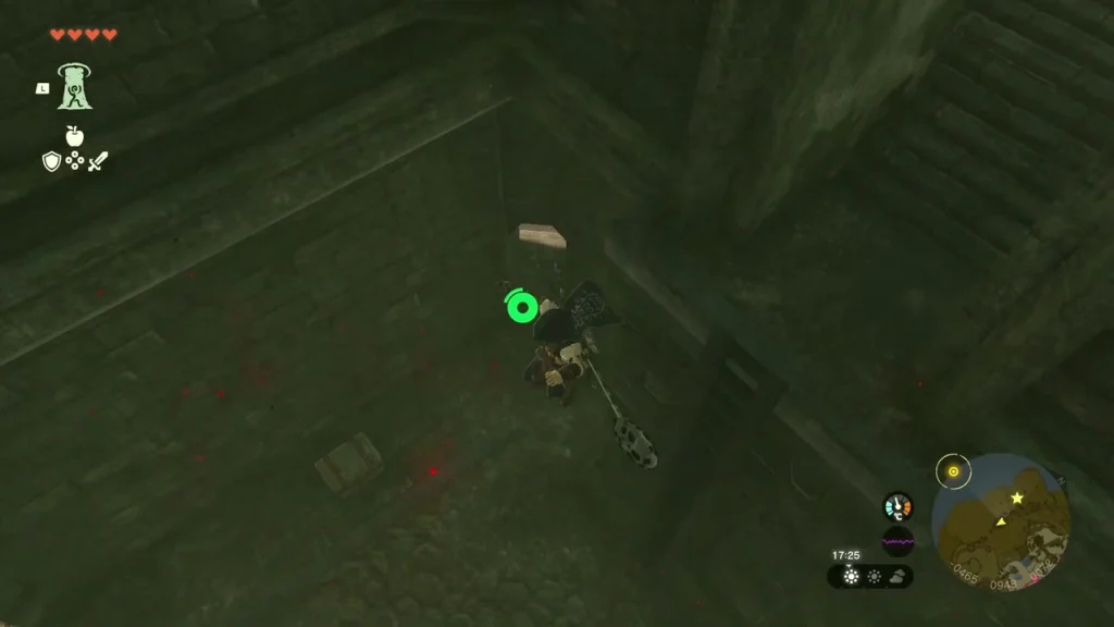 Chest inside the stone wall below the tower Chest inside the stone wall below the tower