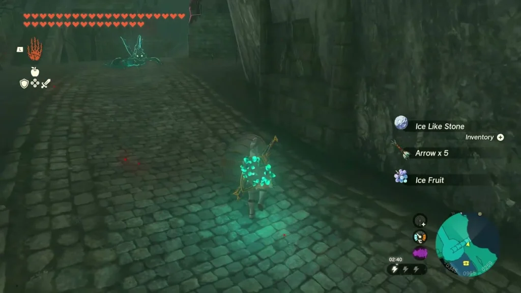 Cobbled corridor with a chest marker on the minimap Cobbled corridor with a chest marker on the minimap