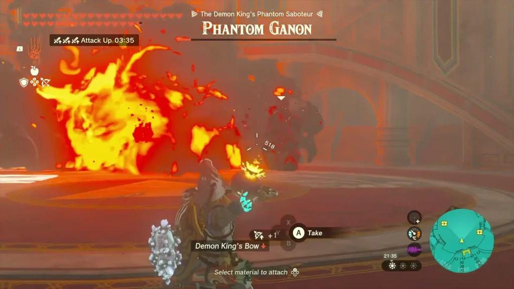 Demon King's Bow dropped on the floor with a Take prompt Demon King's Bow dropped on the floor with a Take prompt